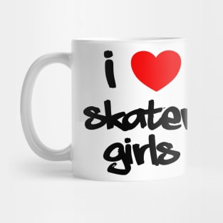 I Heart Skater Girls (Graffiti, black text) Mug